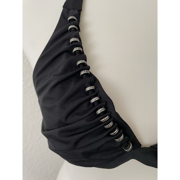 Becca Swim Bikini Top Halter Ruched Swimwear - Picture 2 of 8